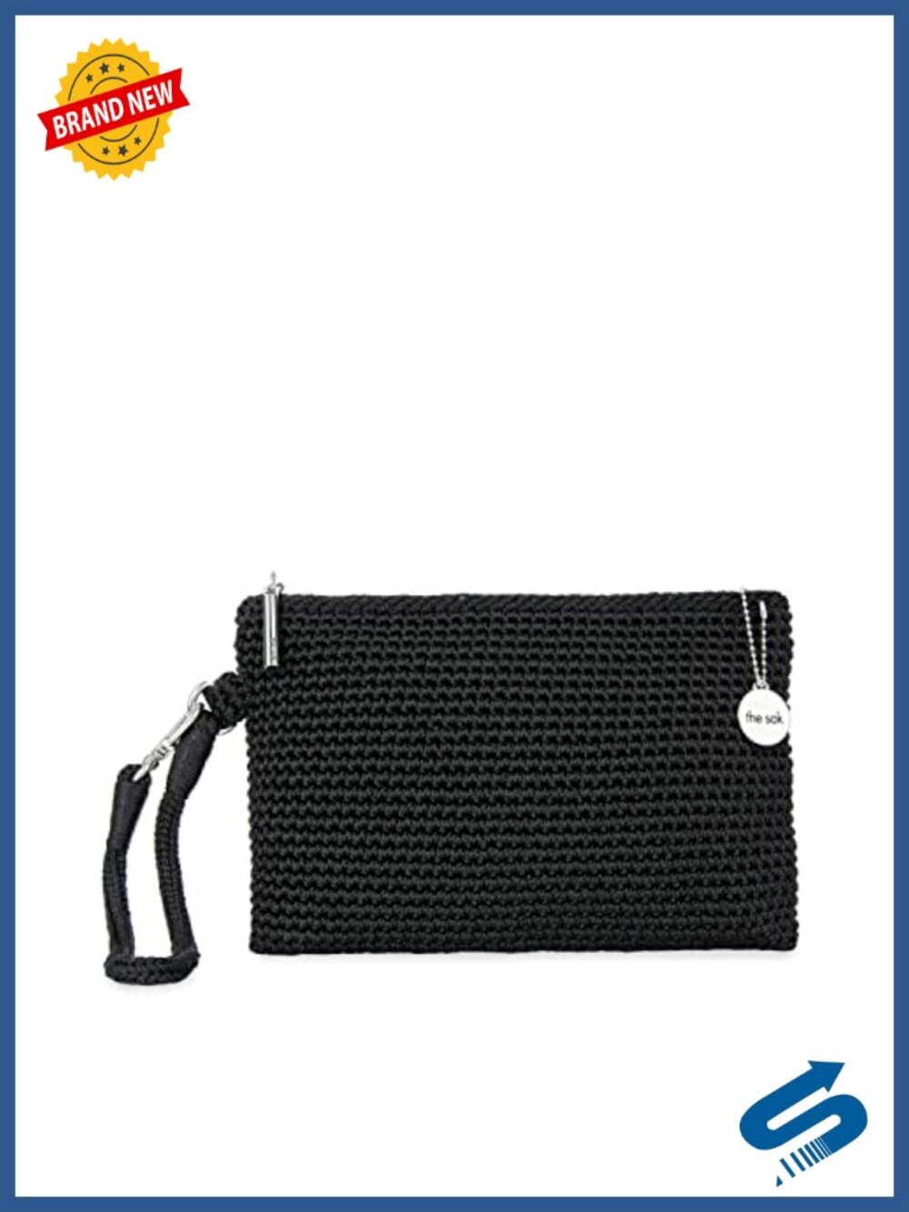 Hand Crochet Wristlet Purse Small Zipper Vegan Lined Travel